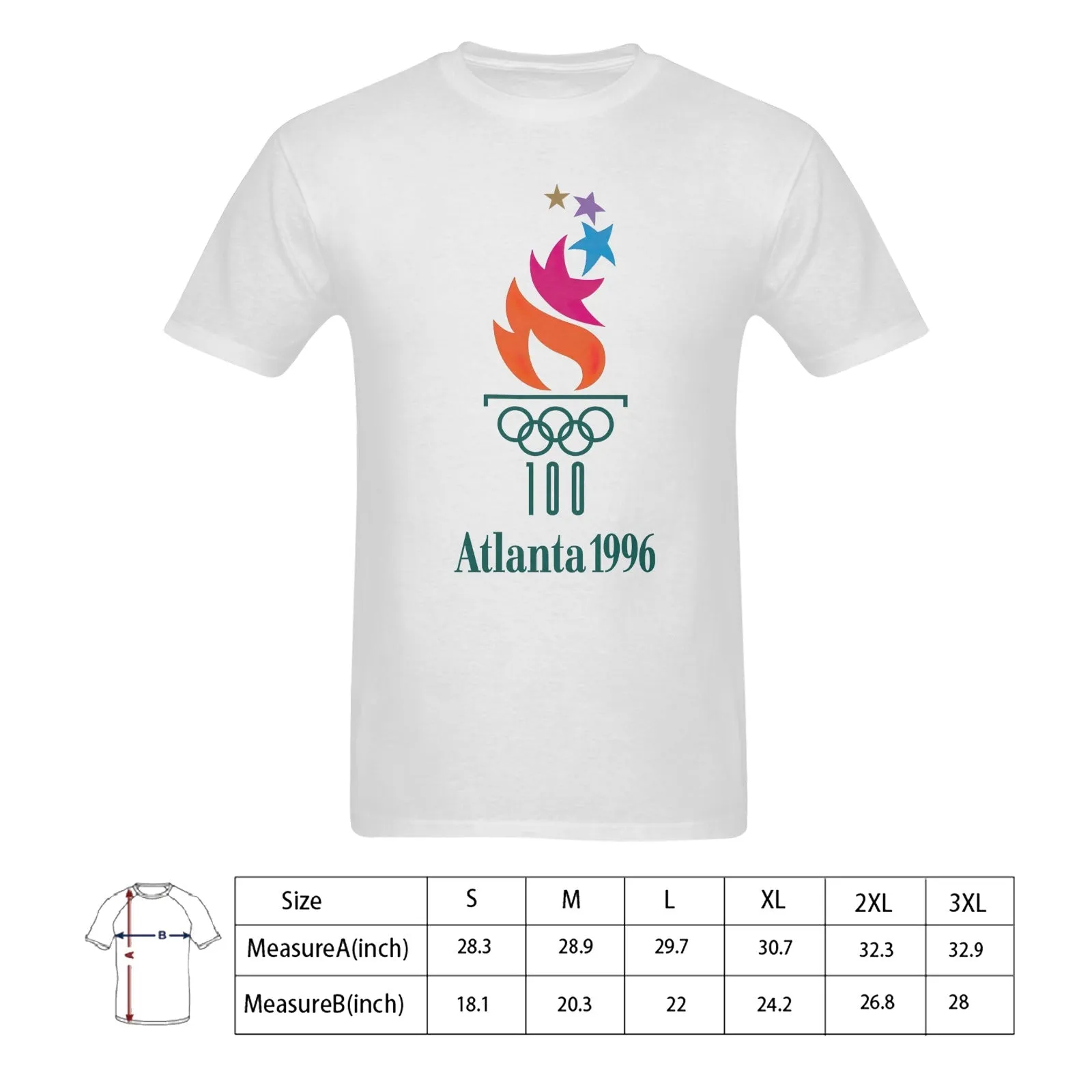 1996 Atlanta Olympics Men's T-shirt 100% Cotton