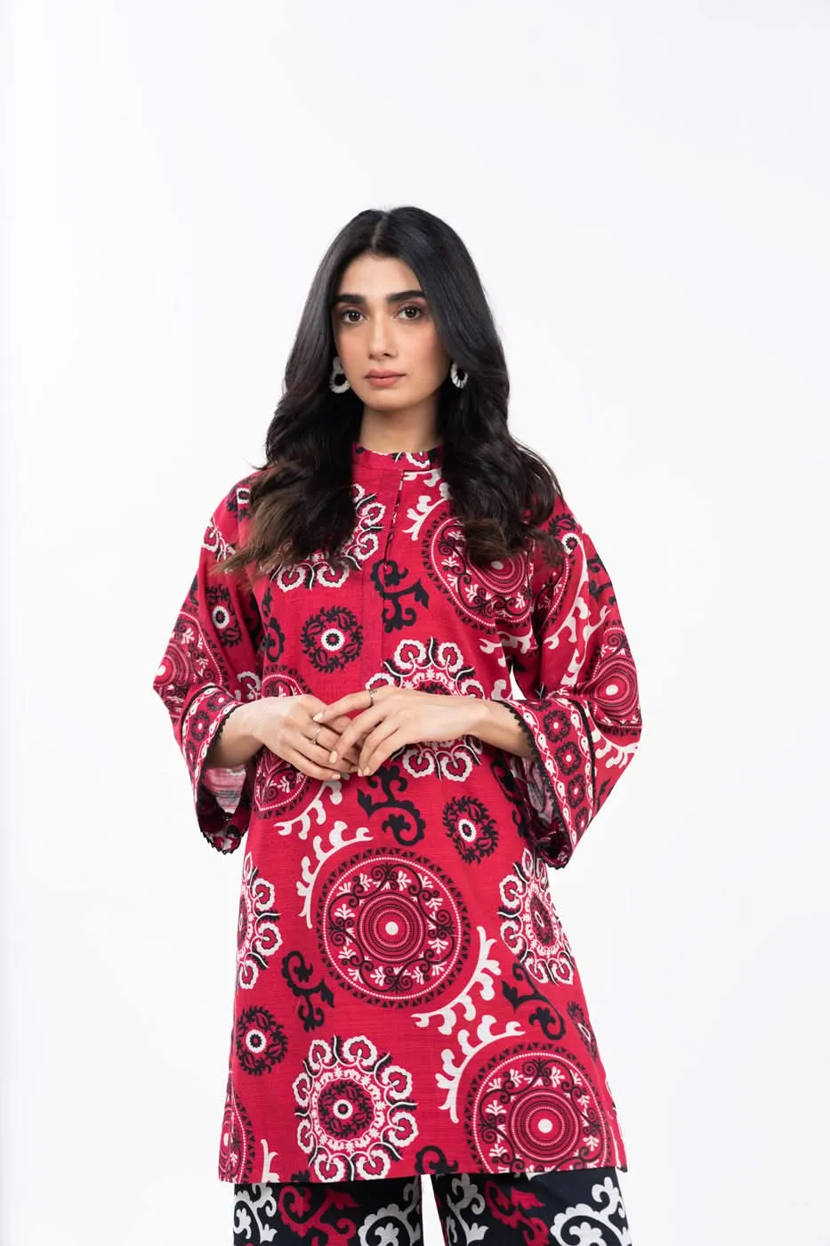 2 Piece Printed Khaddar Suit With Printed Khaddar Trouser