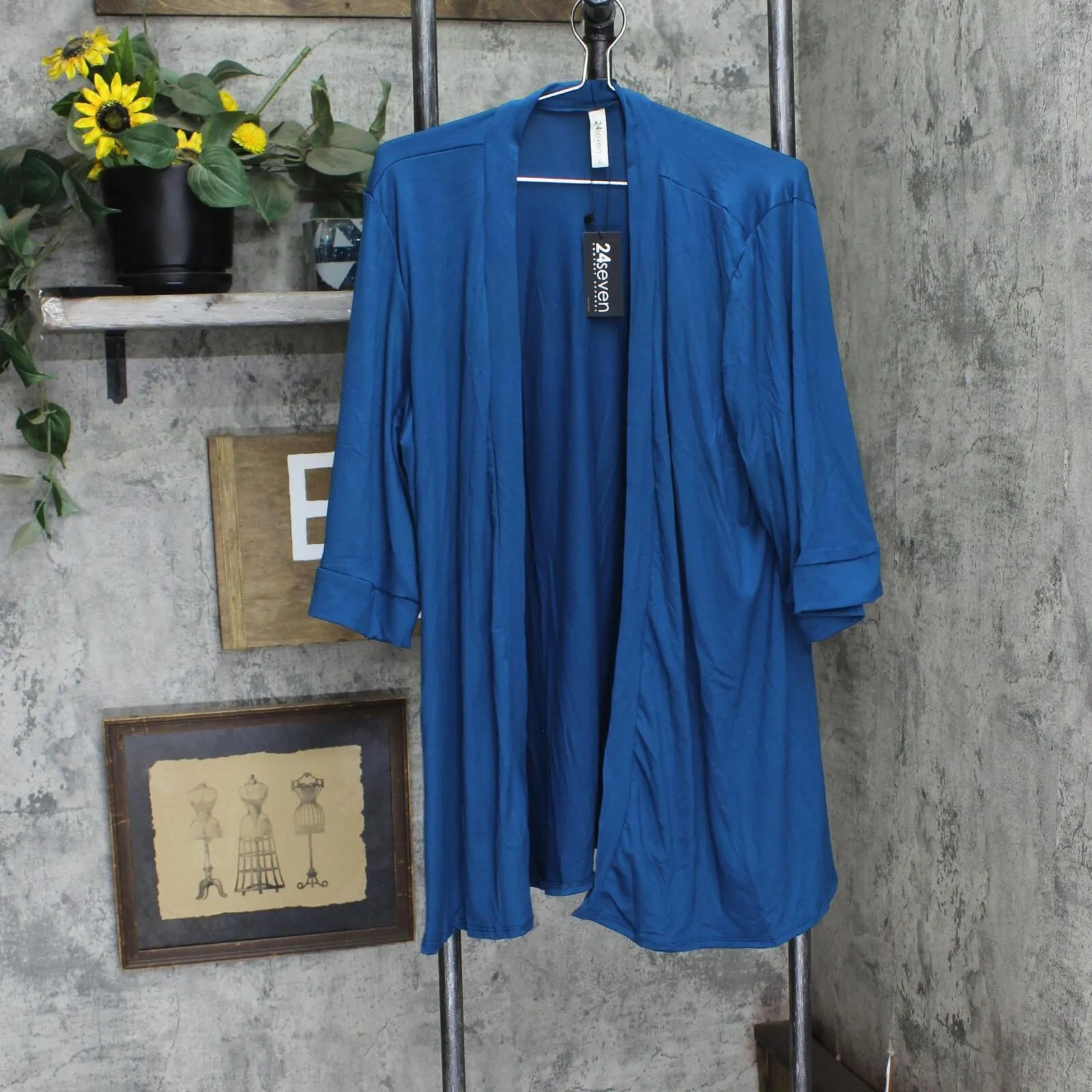 24seven Comfort Apparel Women's Plus Size Open Front Cardigan P020309