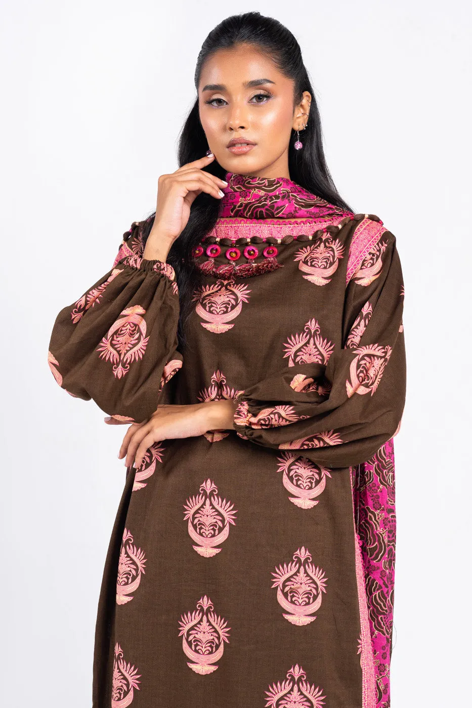 3 Pc Printed Lawn Suit With Lawn Dupatta