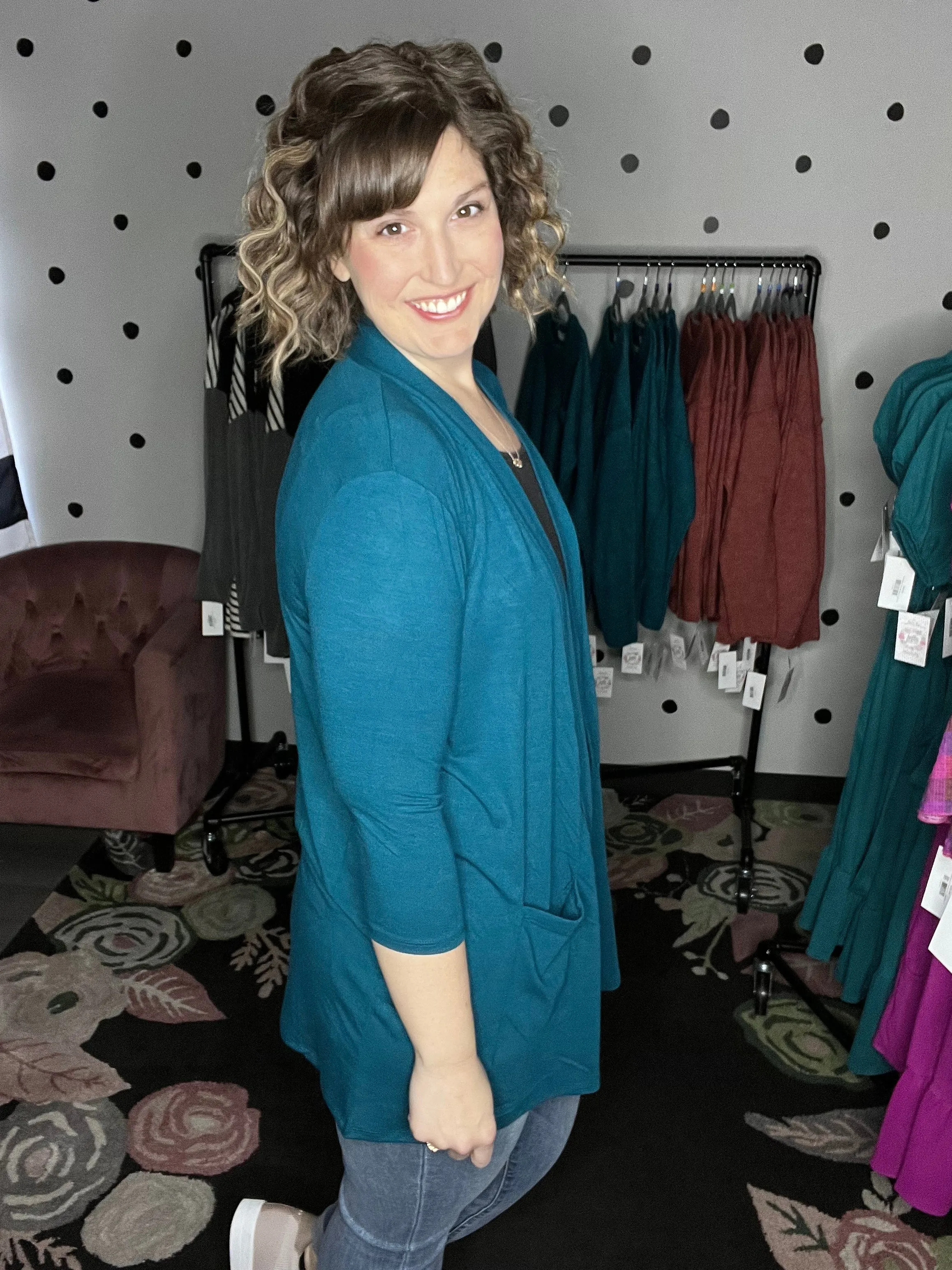 3/4 Sleeve Open Cardigan