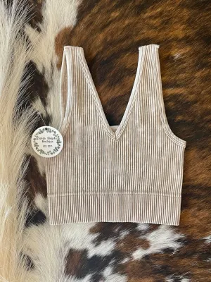 50% Off - Back At It Light Mocha Reversible Tank