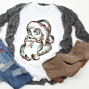 Adult Multicolor Santa Tee