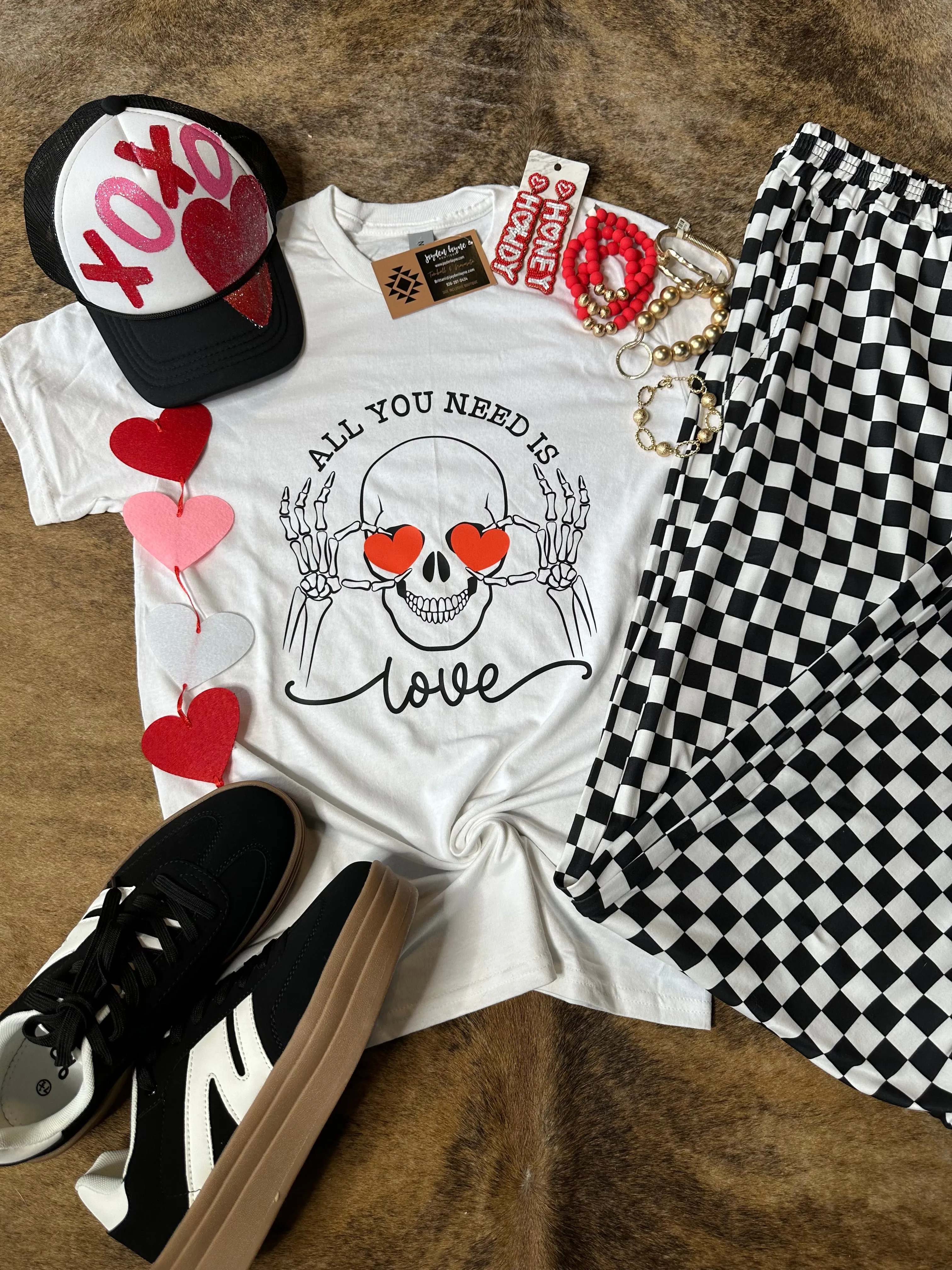 All you need is love skull graphic