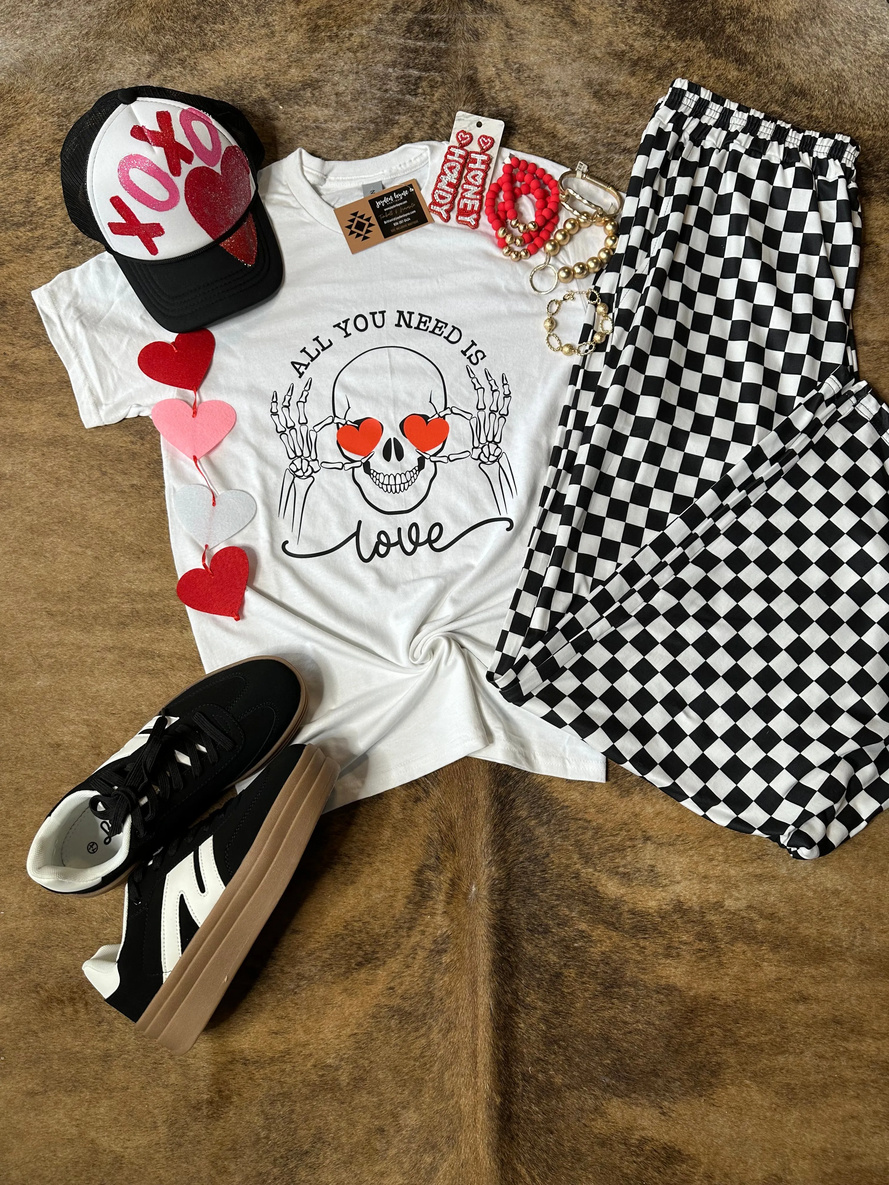 All you need is love skull graphic