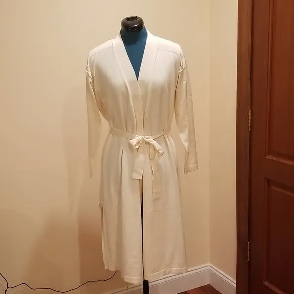 Anne Klein Long Cardigan Sweater, size S white new with tag