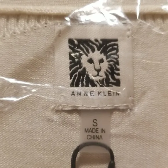 Anne Klein Long Cardigan Sweater, size S white new with tag