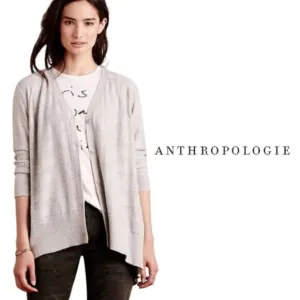 Anthropologie Left of Center Valonia Cardigan Grey NWT