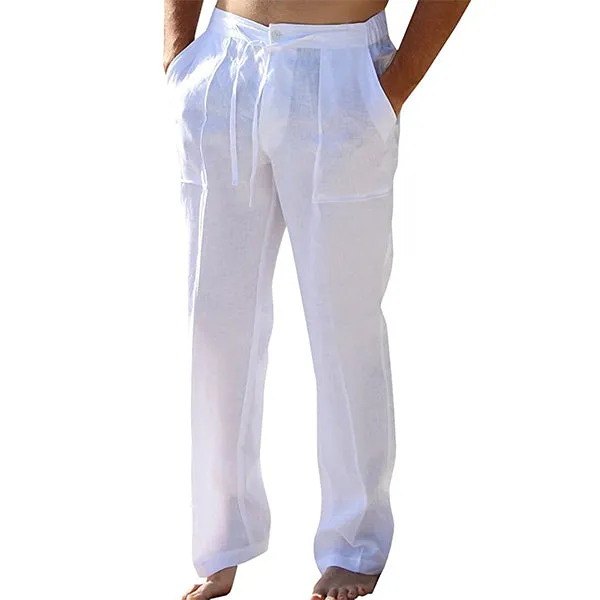 Atmungsaktive Sommer-Leinenhose für Männer - kühl, bequem und stilvoll mit elastischer Taillen