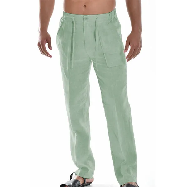 Atmungsaktive Sommer-Leinenhose für Männer - kühl, bequem und stilvoll mit elastischer Taillen