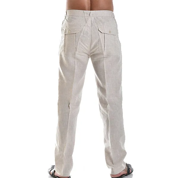 Atmungsaktive Sommer-Leinenhose für Männer - kühl, bequem und stilvoll mit elastischer Taillen