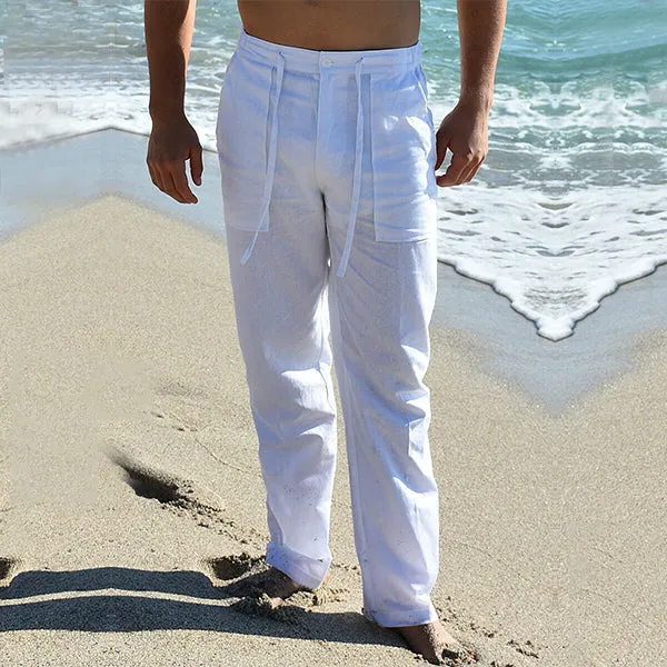 Atmungsaktive Sommer-Leinenhose für Männer - kühl, bequem und stilvoll mit elastischer Taillen