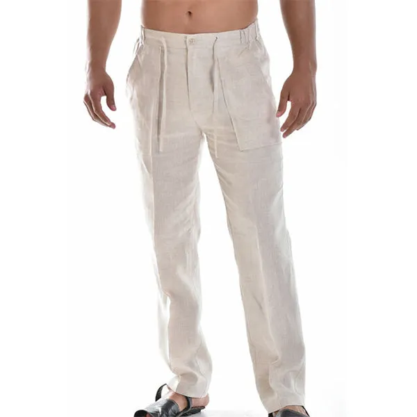 Atmungsaktive Sommer-Leinenhose für Männer - kühl, bequem und stilvoll mit elastischer Taillen