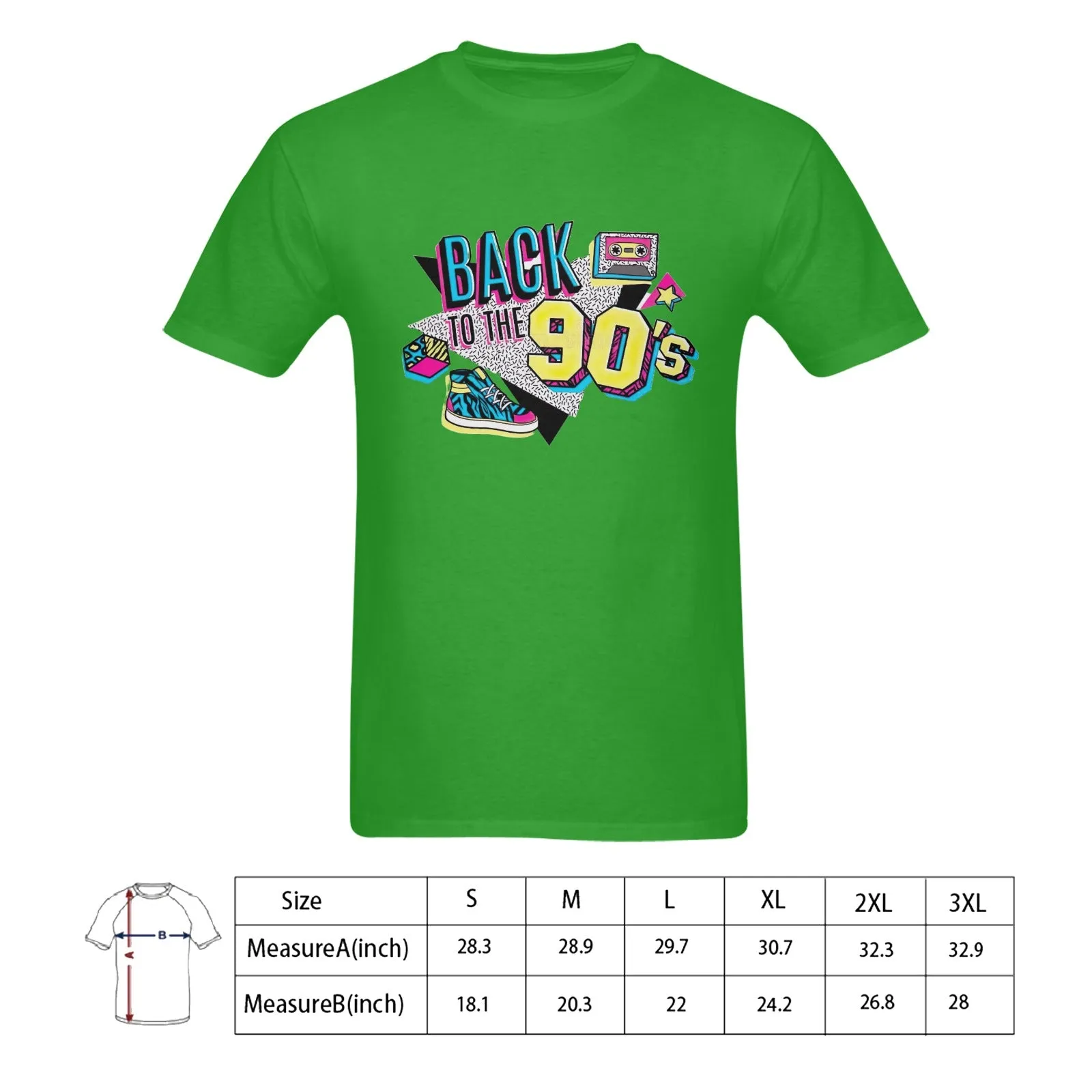 Back To The 90s Men's T-shirt 100% Cotton