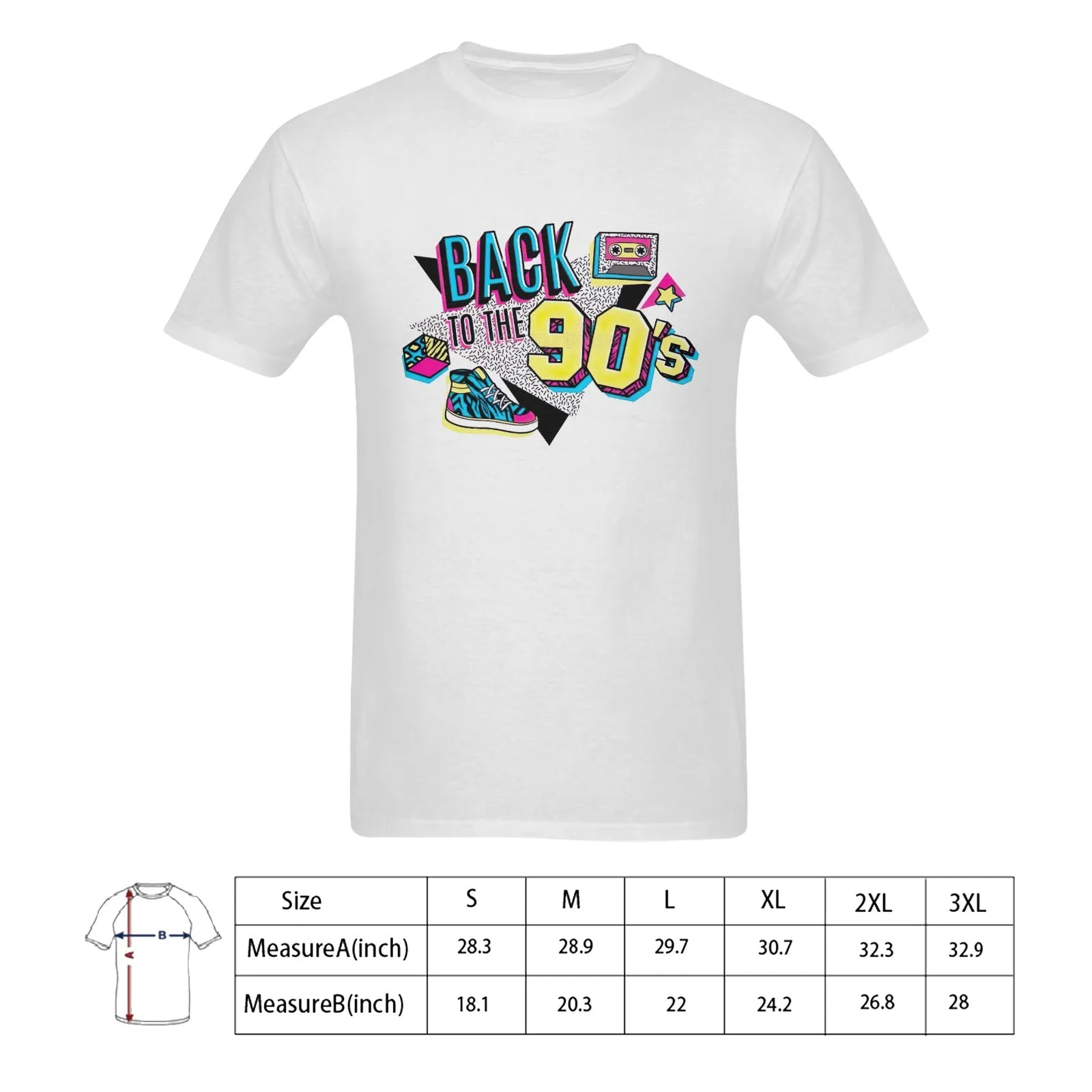 Back To The 90s Men's T-shirt 100% Cotton