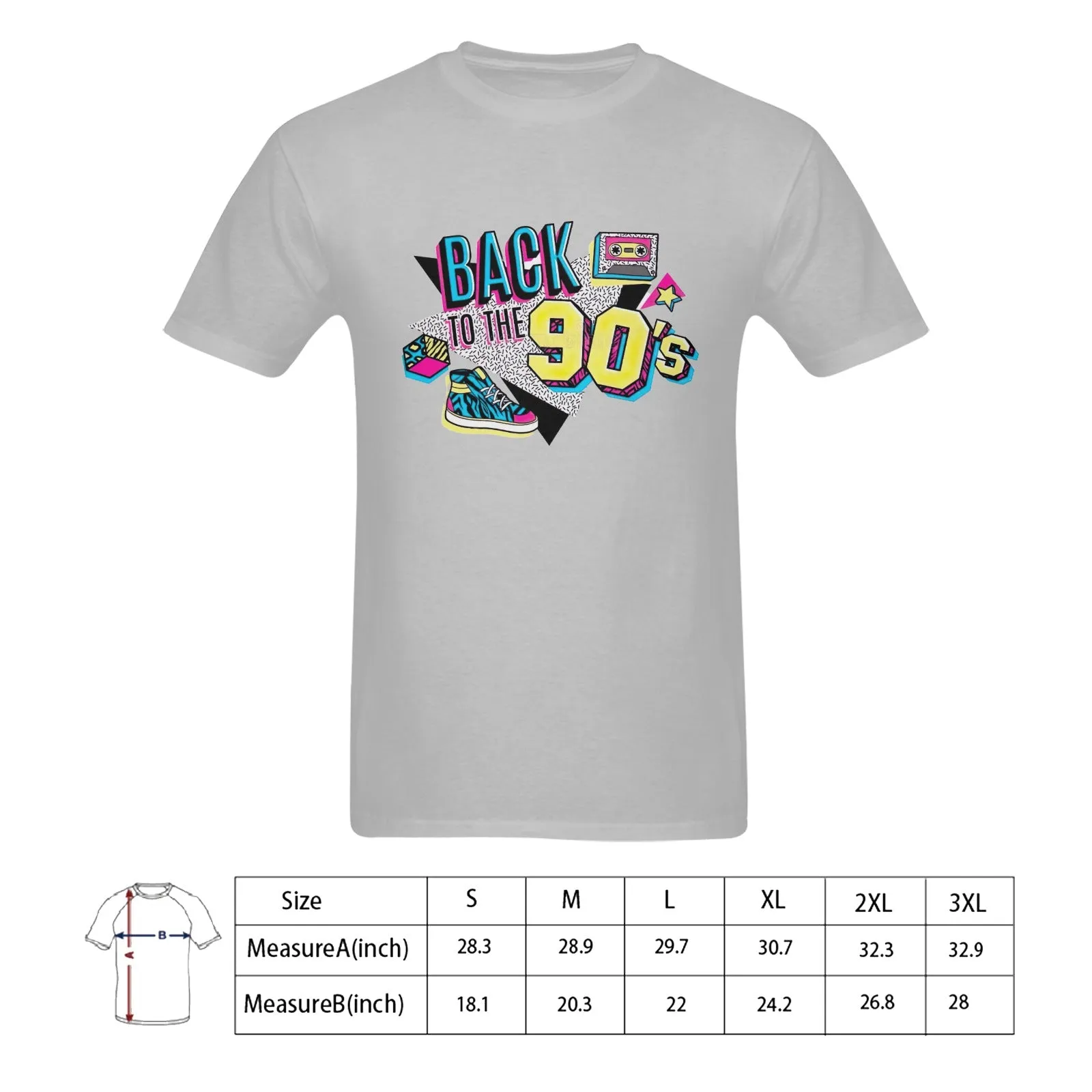Back To The 90s Men's T-shirt 100% Cotton