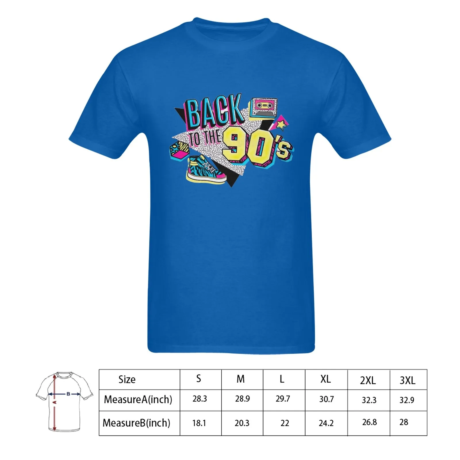 Back To The 90s Men's T-shirt 100% Cotton