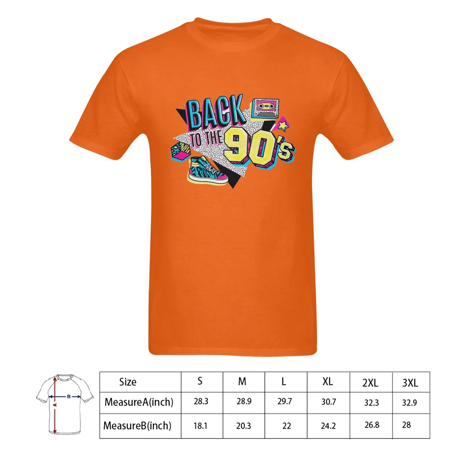 Back To The 90s Men's T-shirt 100% Cotton
