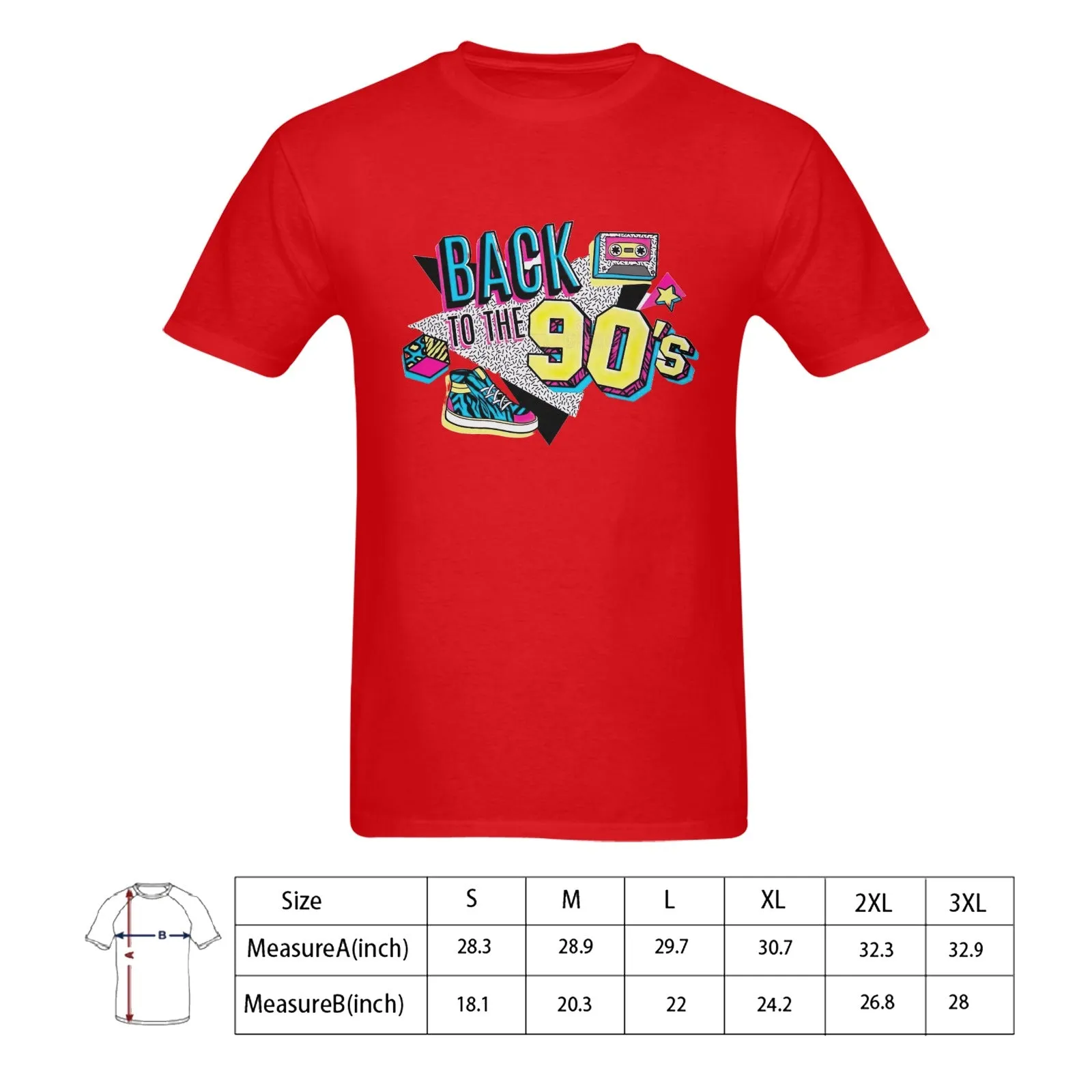Back To The 90s Men's T-shirt 100% Cotton