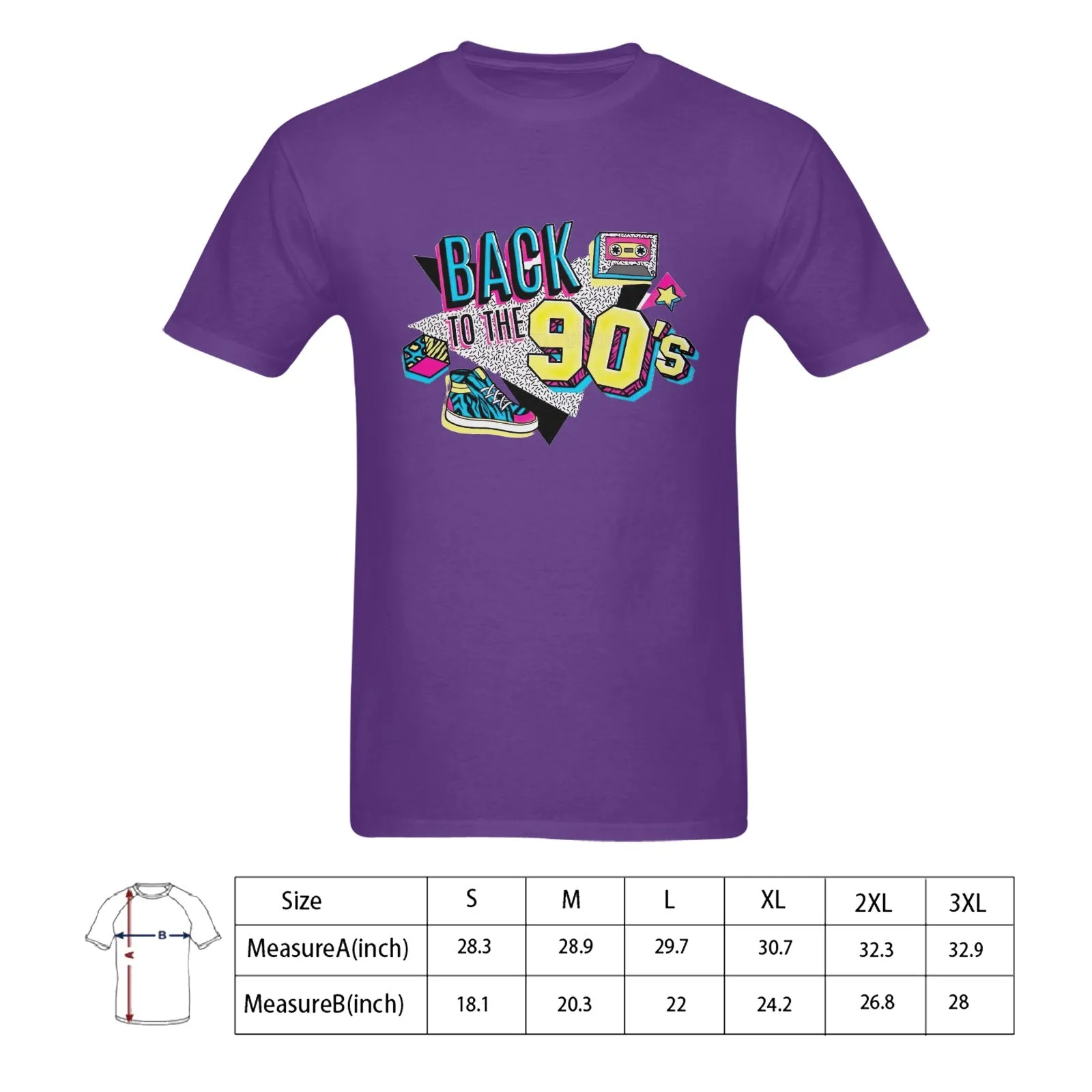 Back To The 90s Men's T-shirt 100% Cotton