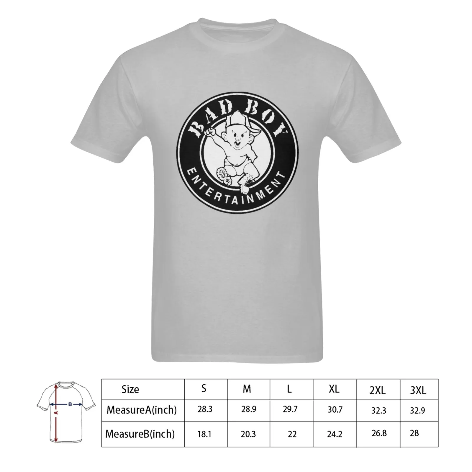 Bad Boy Records Men's T-shirt 100% Cotton