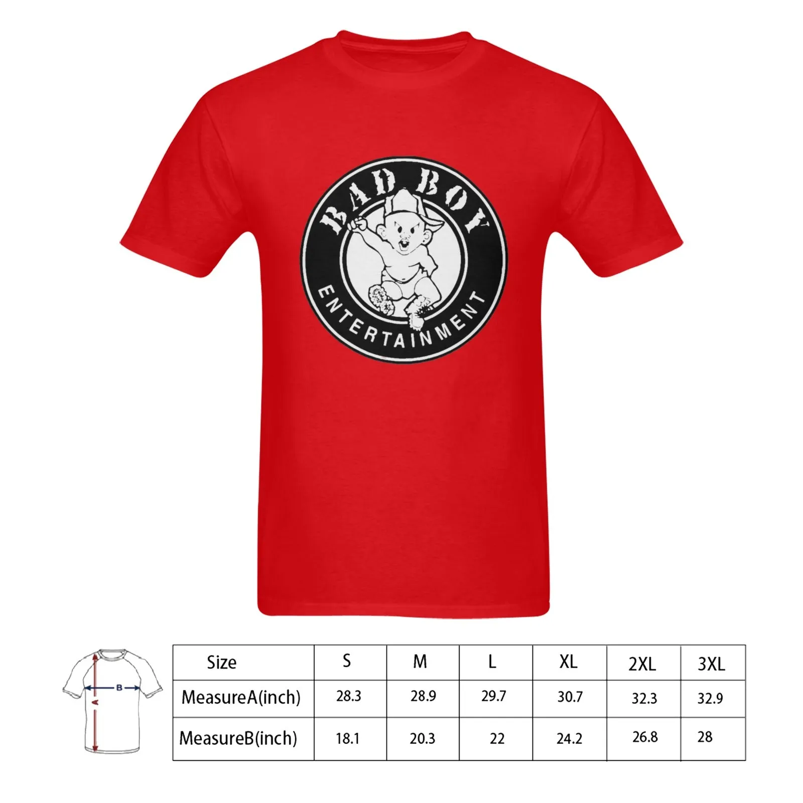 Bad Boy Records Men's T-shirt 100% Cotton