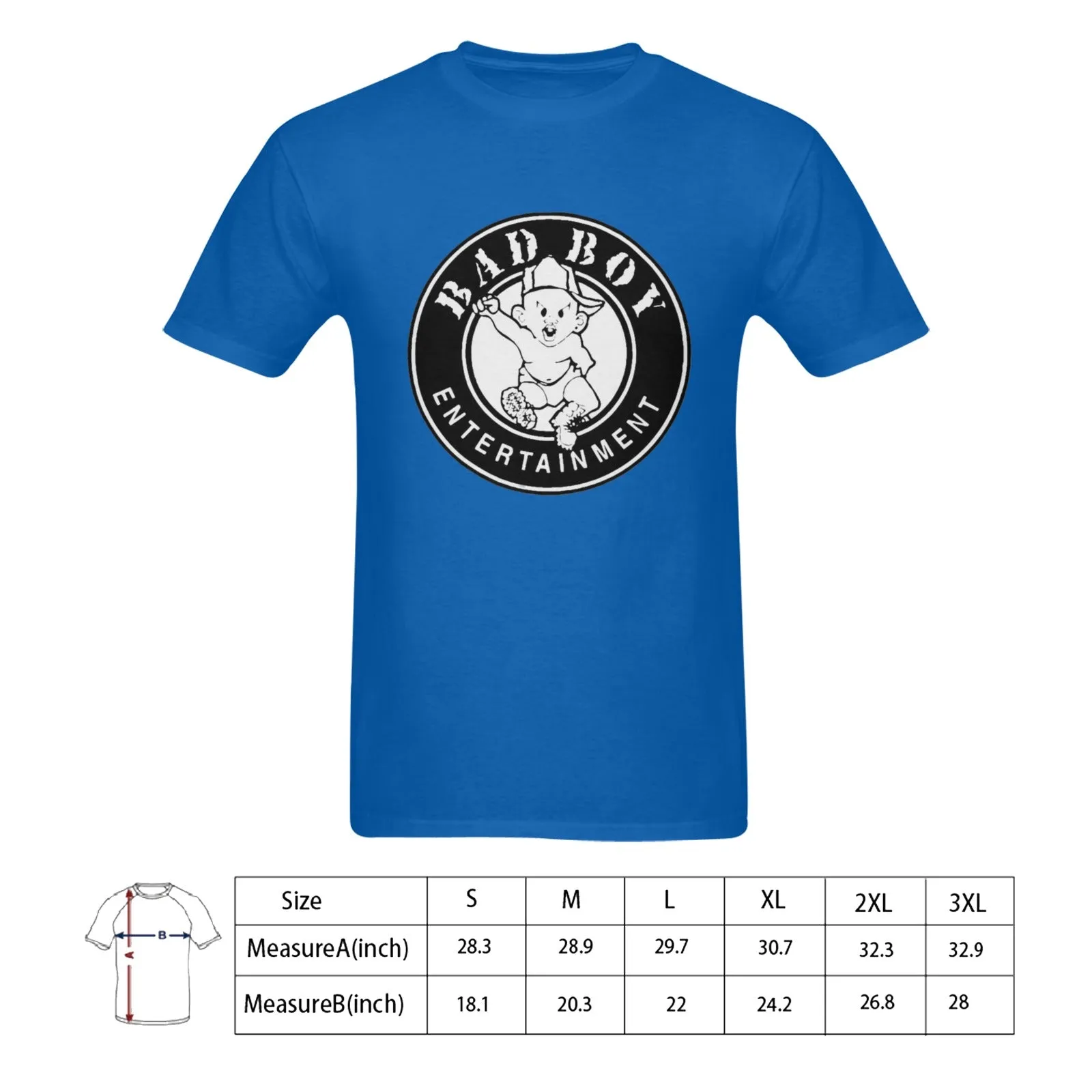 Bad Boy Records Men's T-shirt 100% Cotton