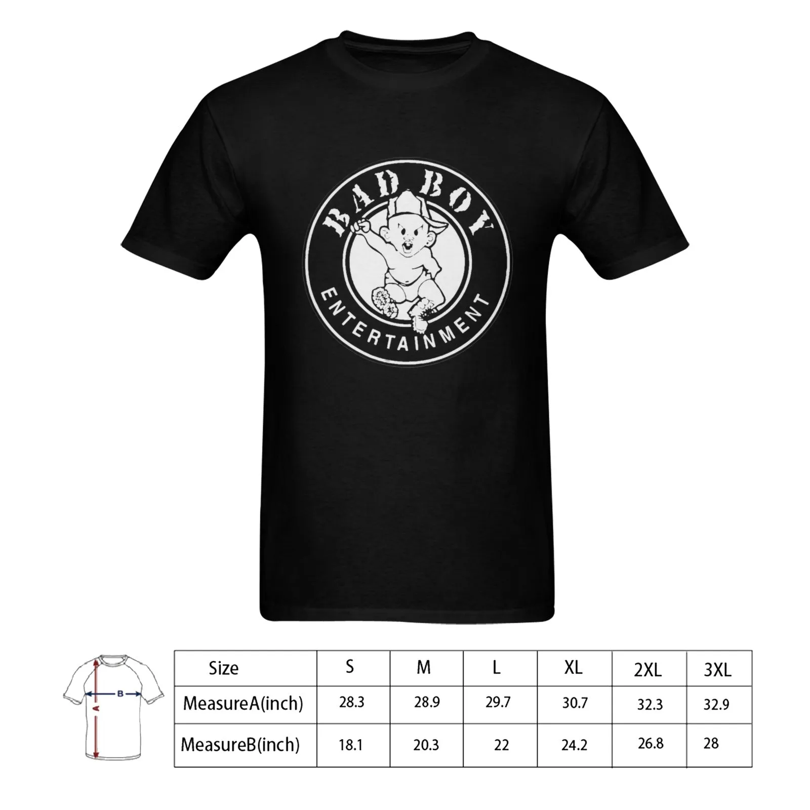 Bad Boy Records Men's T-shirt 100% Cotton