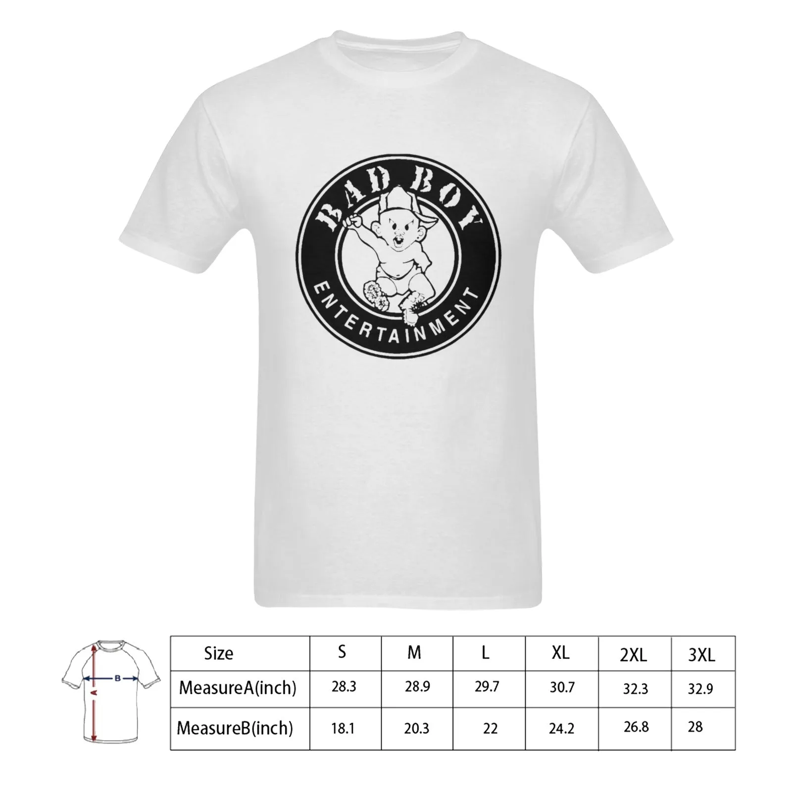 Bad Boy Records Men's T-shirt 100% Cotton
