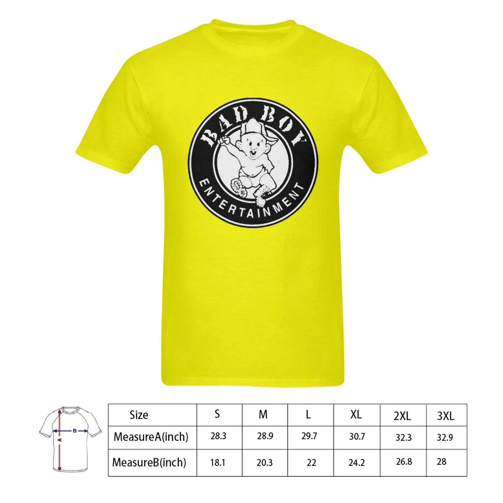 Bad Boy Records Men's T-shirt 100% Cotton