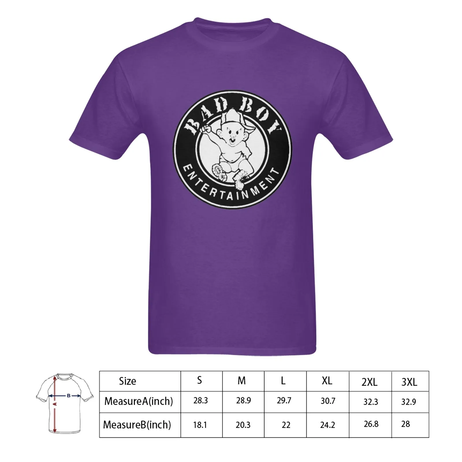 Bad Boy Records Men's T-shirt 100% Cotton