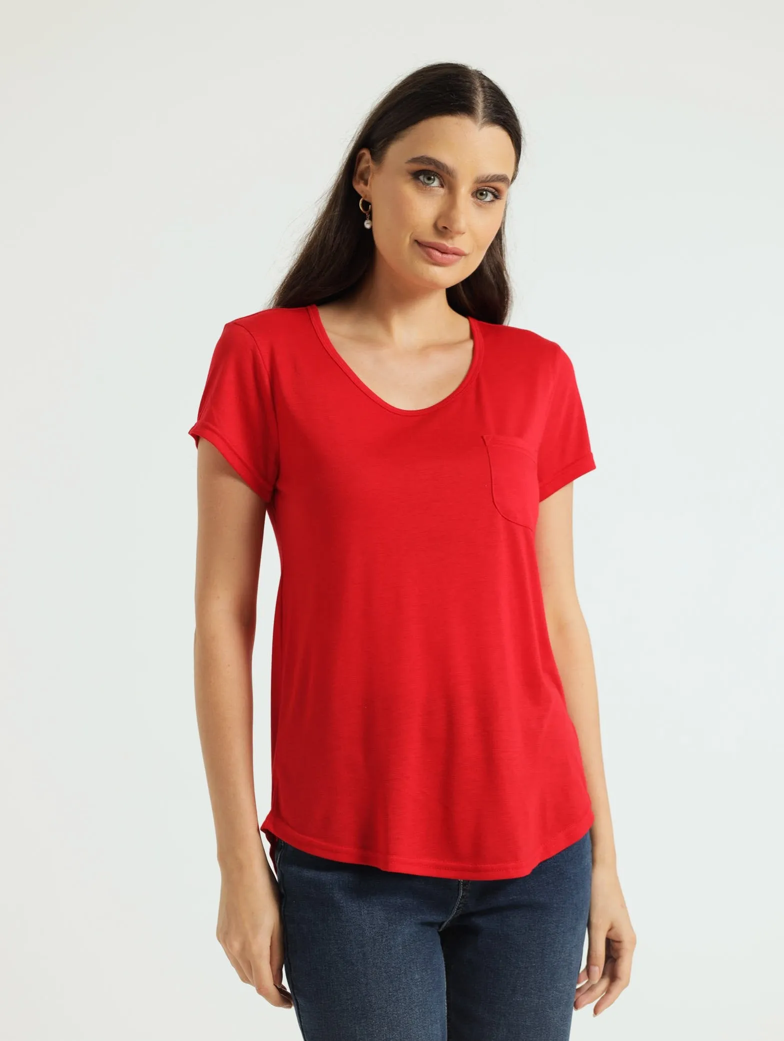 Basic Pocket Tee - Red