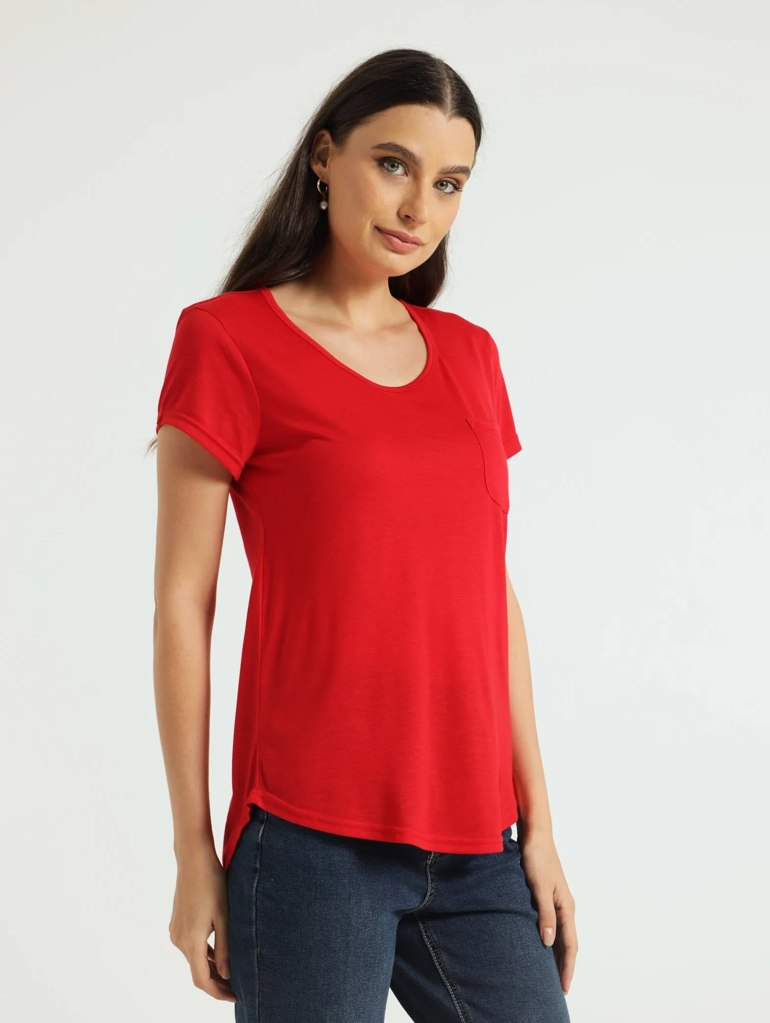 Basic Pocket Tee - Red