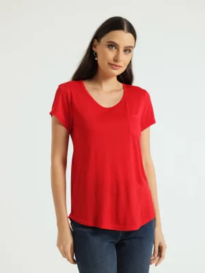 Basic Pocket Tee - Red