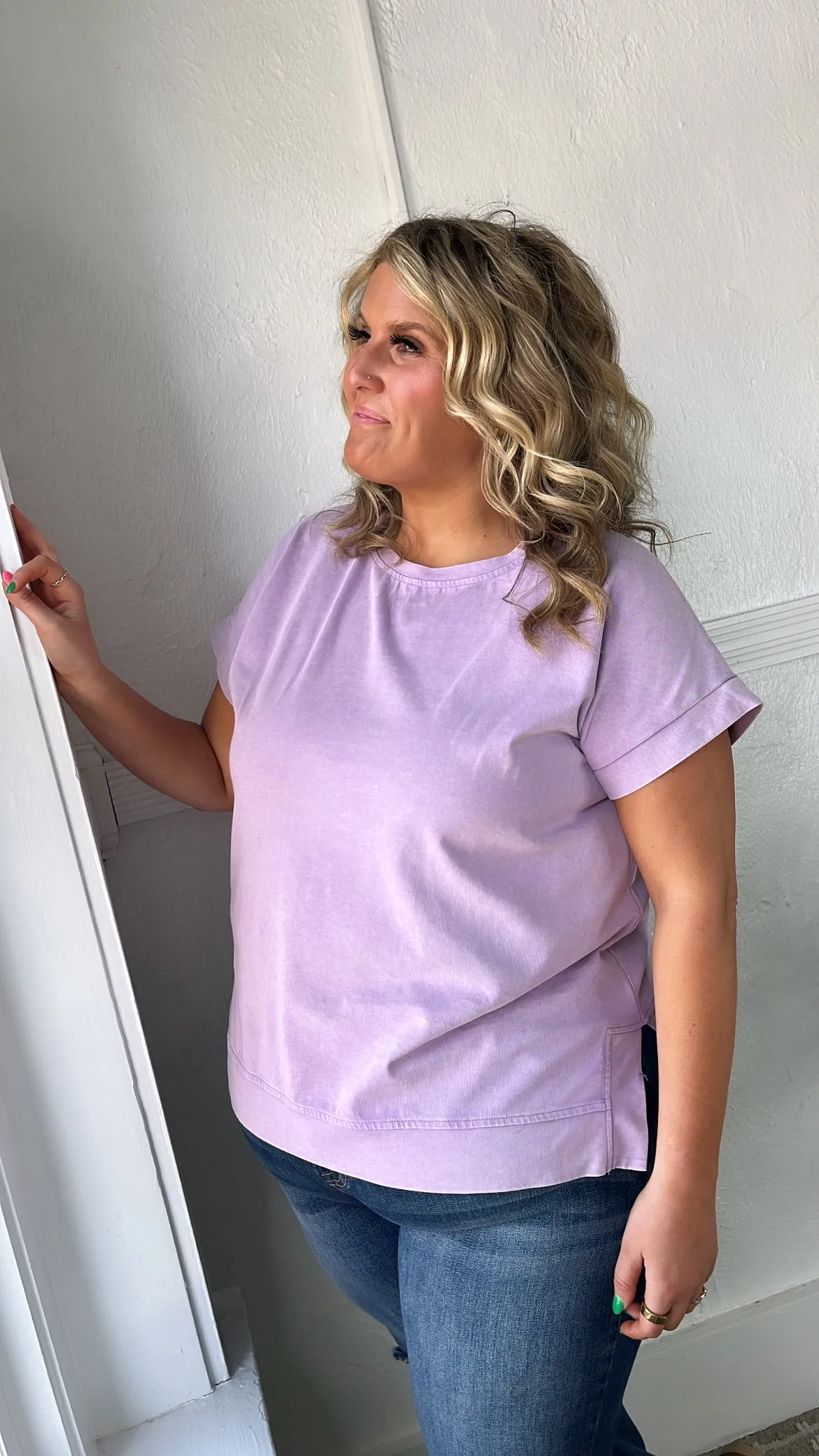Berry Bliss Oversized Basic Tee, Lilac
