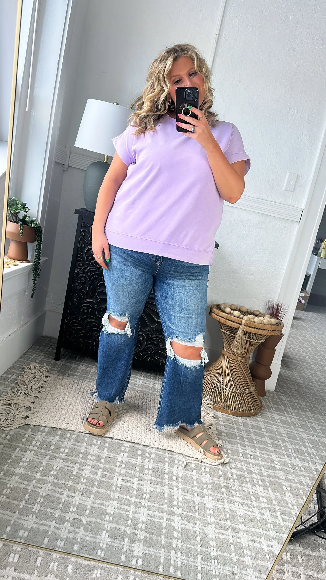 Berry Bliss Oversized Basic Tee, Lilac