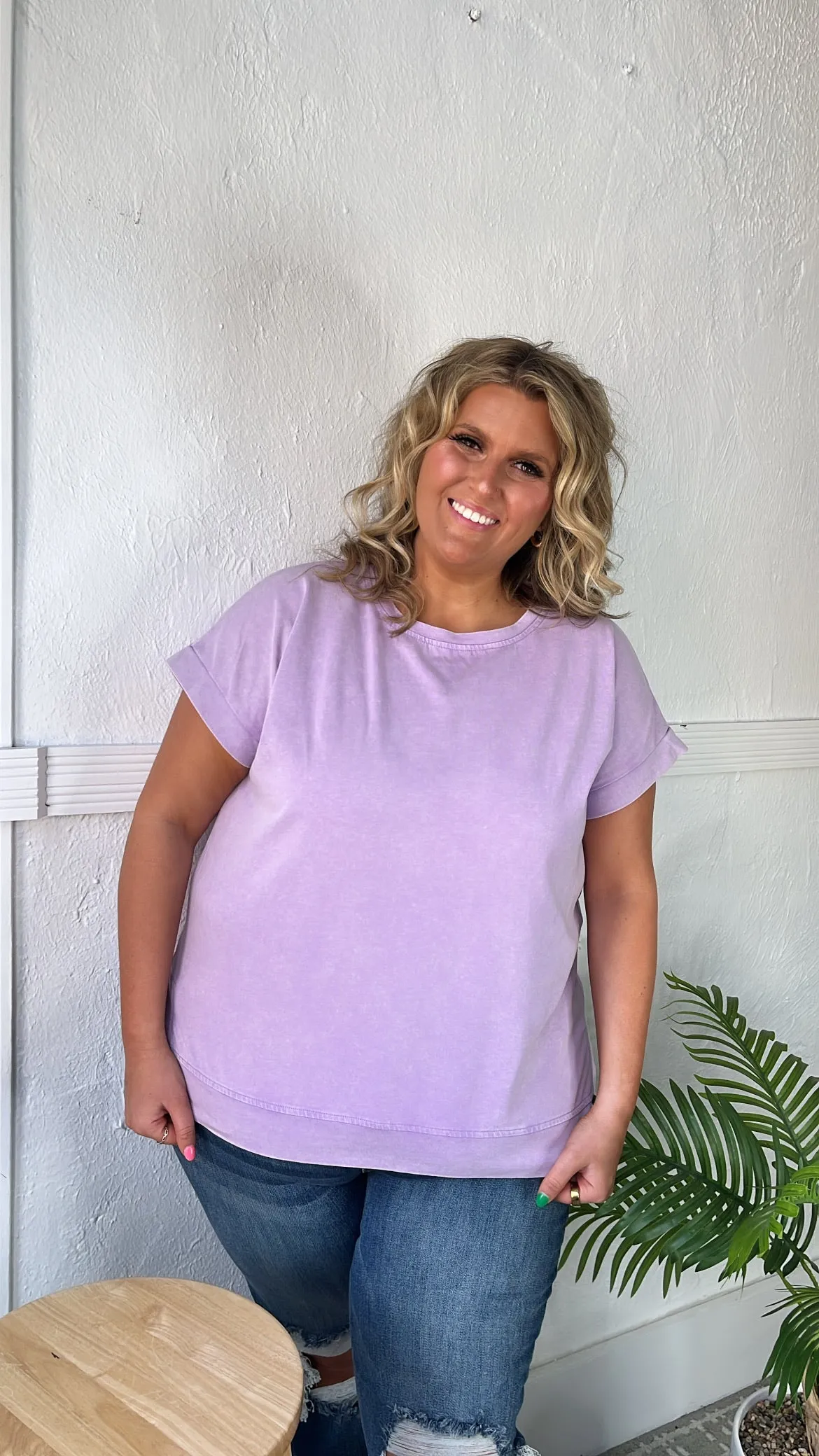 Berry Bliss Oversized Basic Tee, Lilac