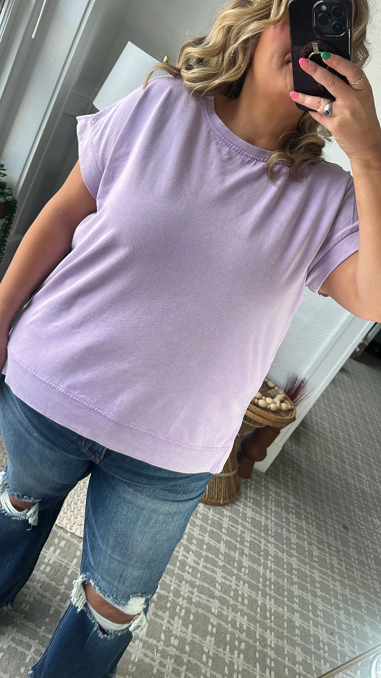 Berry Bliss Oversized Basic Tee, Lilac