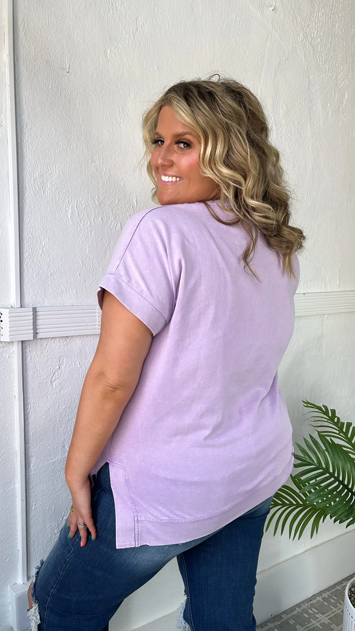 Berry Bliss Oversized Basic Tee, Lilac