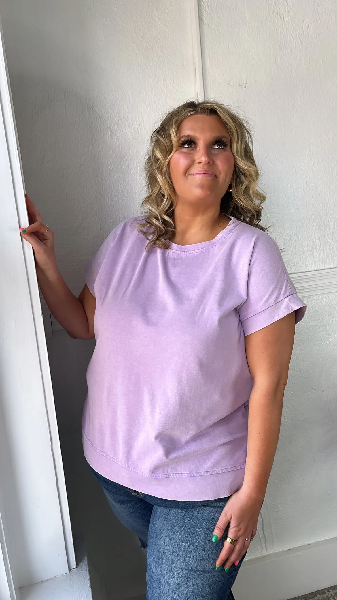 Berry Bliss Oversized Basic Tee, Lilac