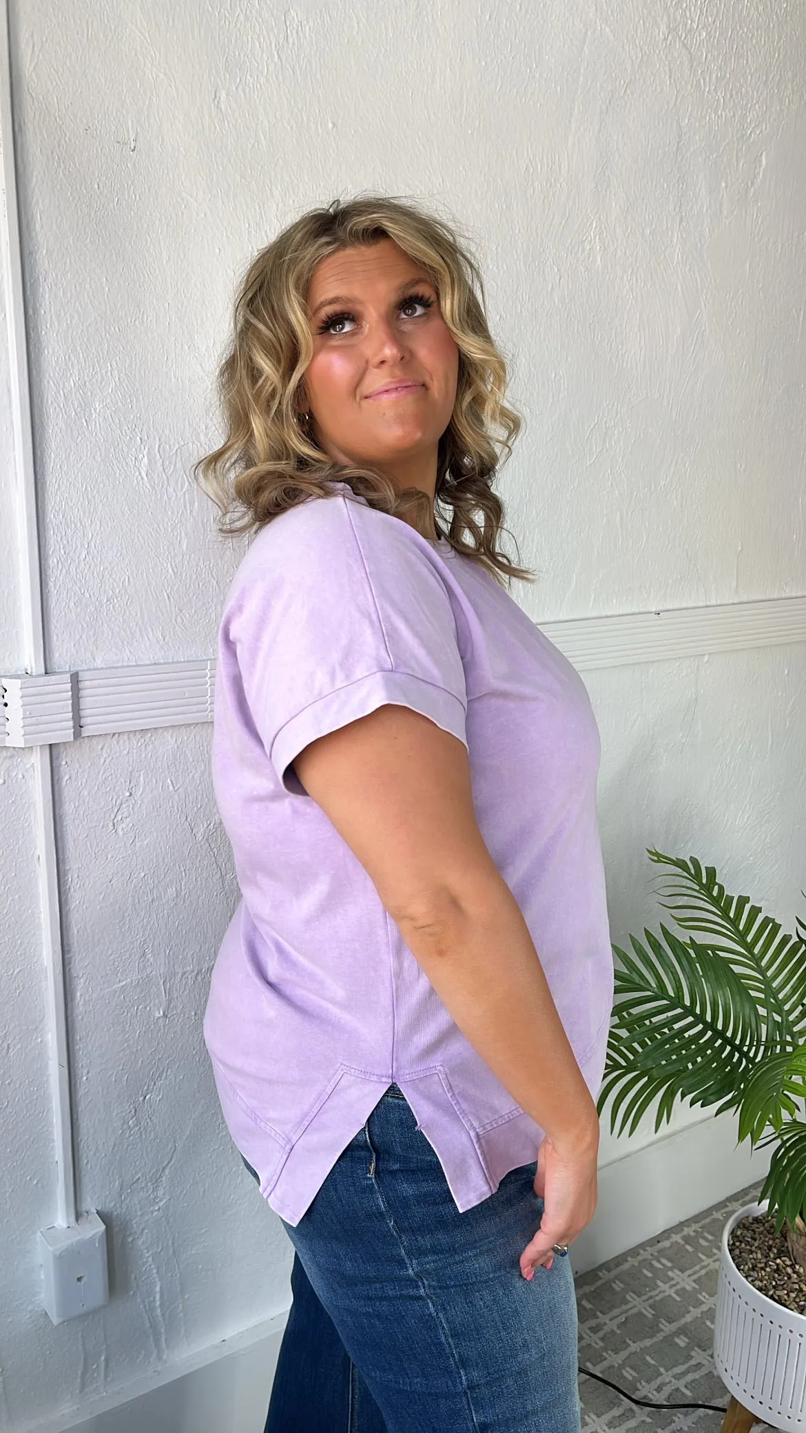 Berry Bliss Oversized Basic Tee, Lilac