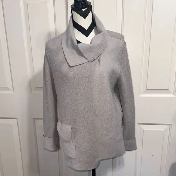 BEYOND THREADS Asymmetric Alpaca Cardigan