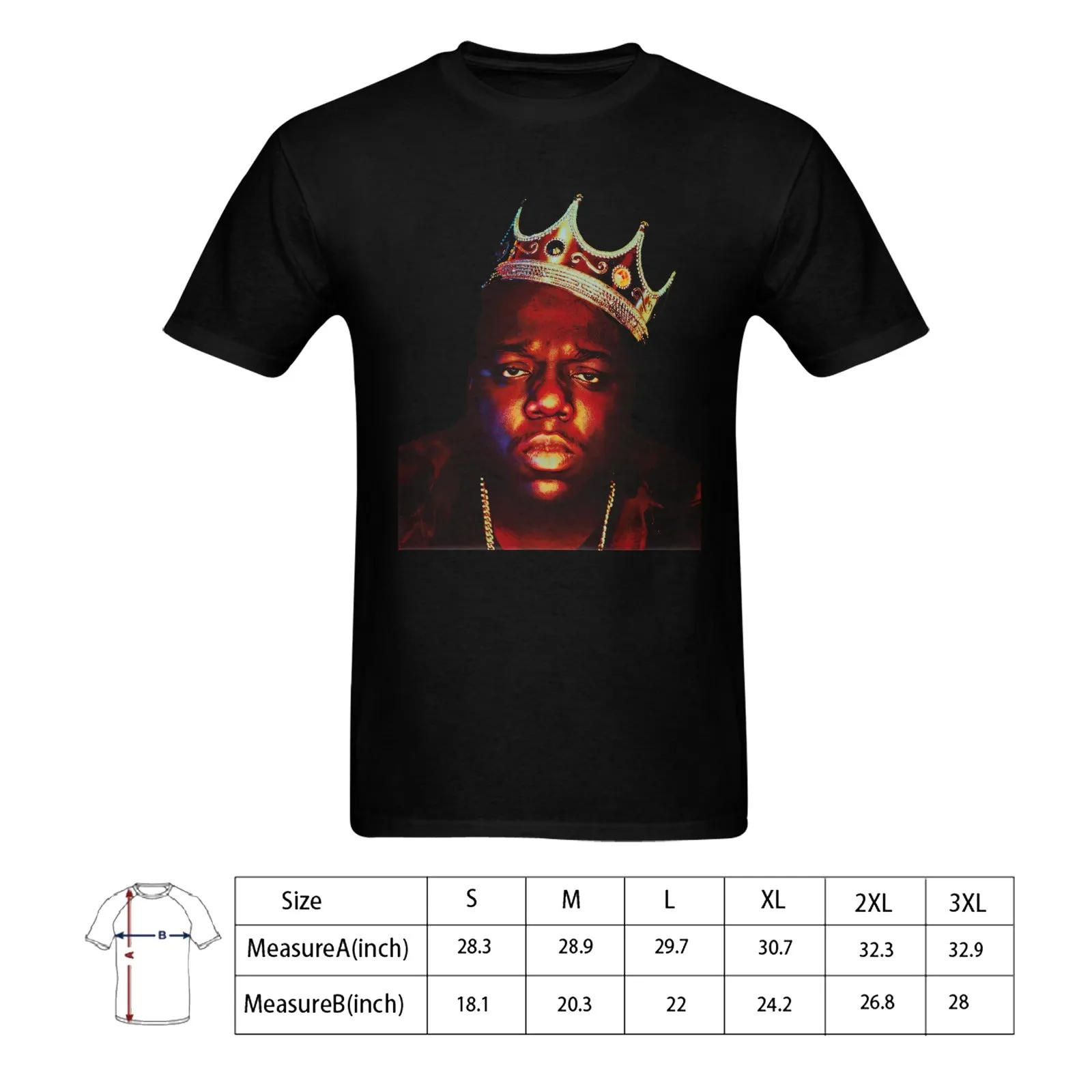 Biggie Smalls Crown Men's T-shirt 100% Cotton