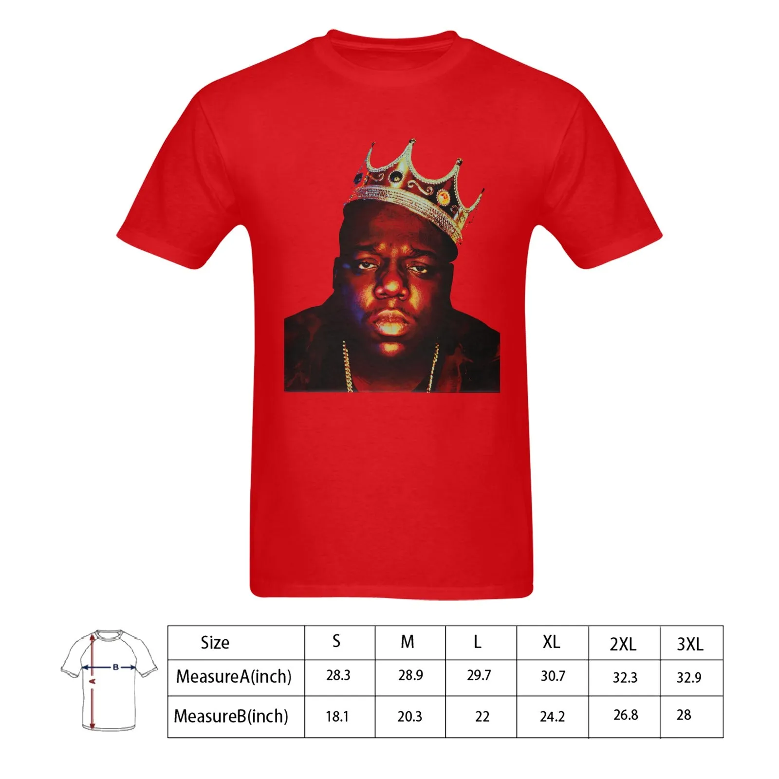 Biggie Smalls Crown Men's T-shirt 100% Cotton