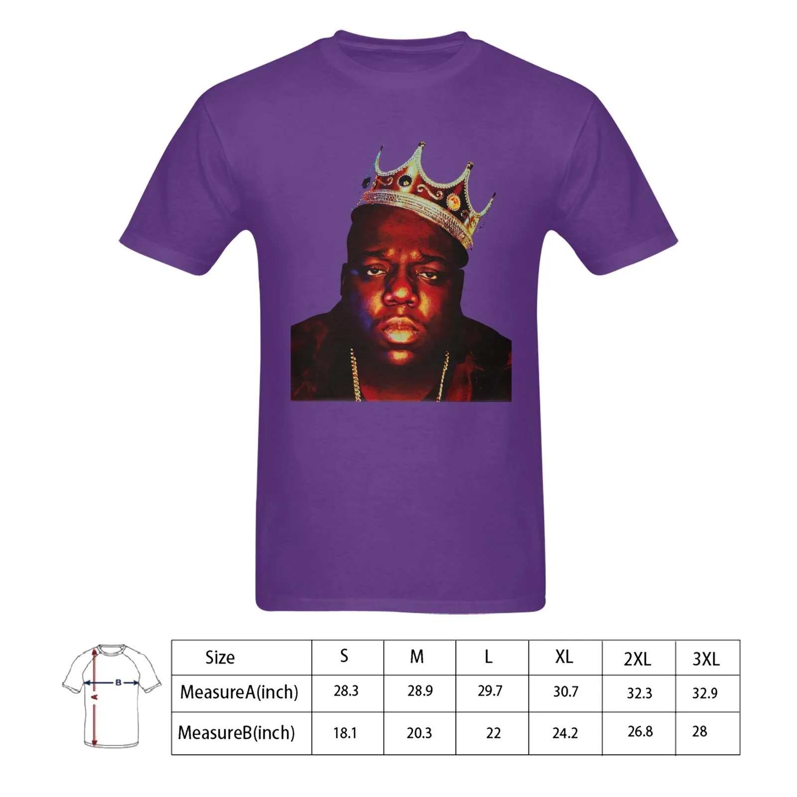 Biggie Smalls Crown Men's T-shirt 100% Cotton
