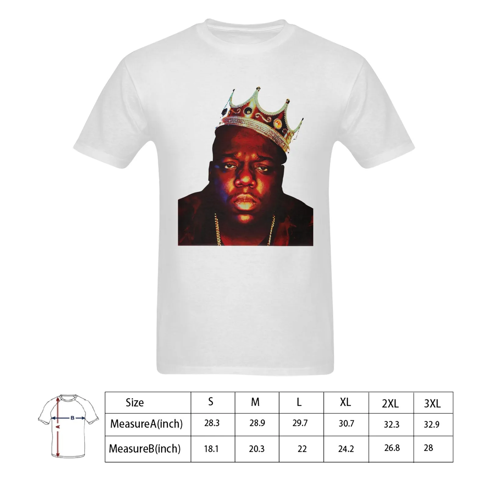 Biggie Smalls Crown Men's T-shirt 100% Cotton