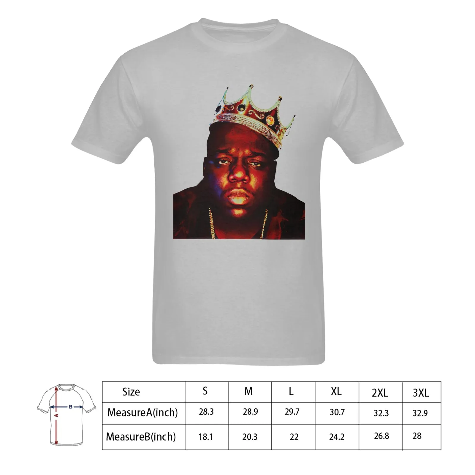 Biggie Smalls Crown Men's T-shirt 100% Cotton