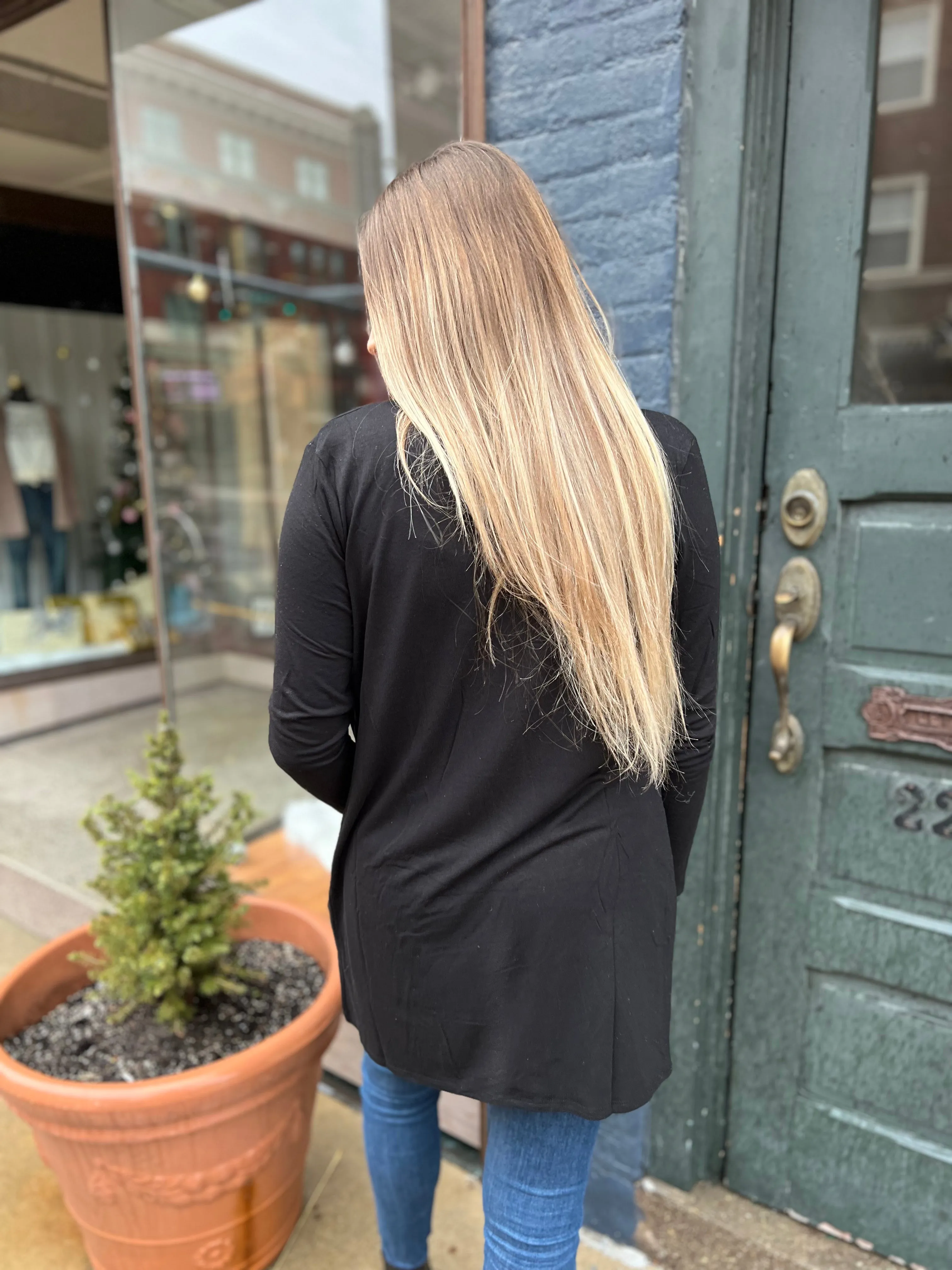 Black Slouchy Cardigan
