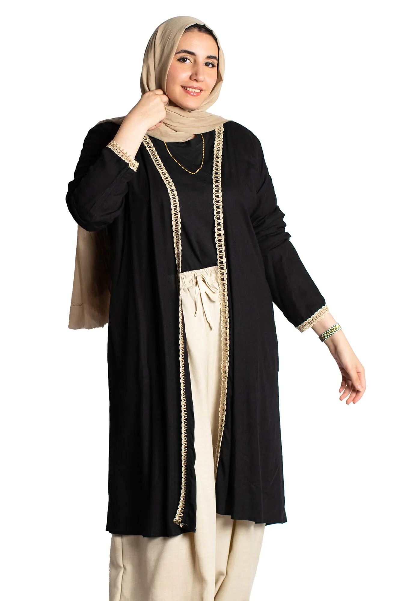 Black Sofia Light Cotton Cardigan