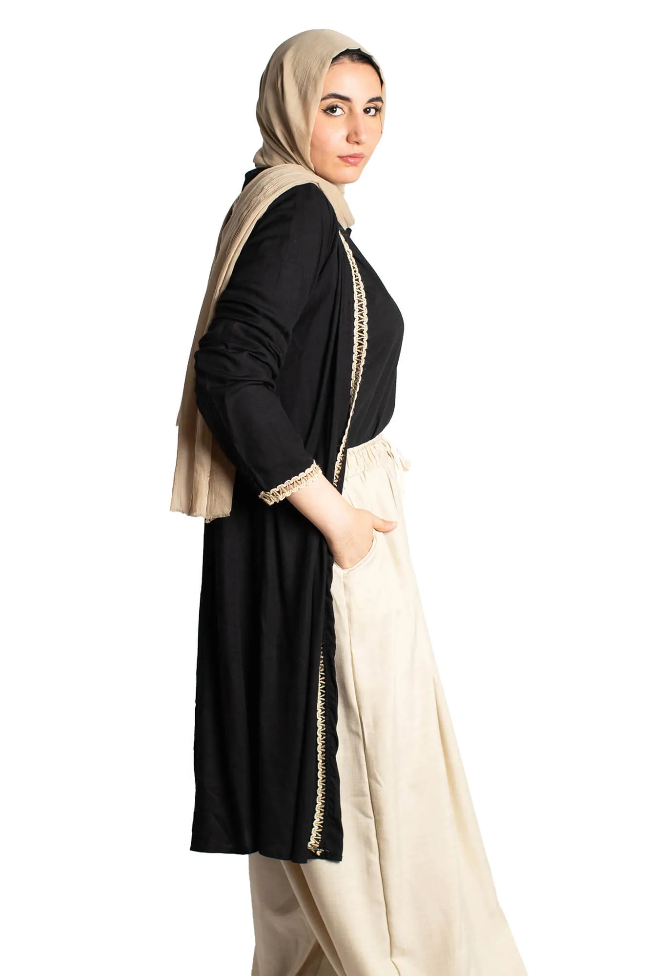 Black Sofia Light Cotton Cardigan